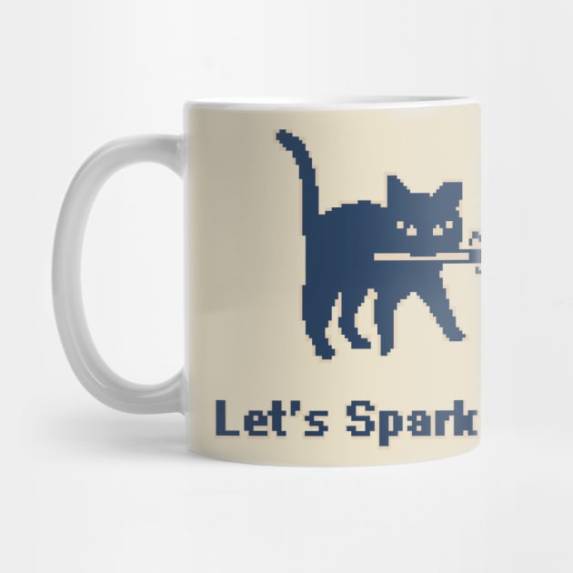 Let's Spark The Day - 1bit Pixel Art by pxlboy